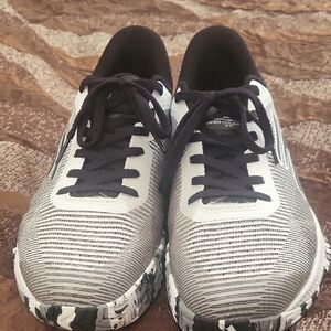Men's Black and White Skechers Archfit Pickleball Athletic Shoes